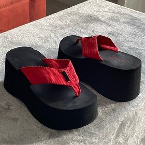 Vintage 90s Y2K Soda Platform Flip Flop Thong Sandals Sz. 7.5